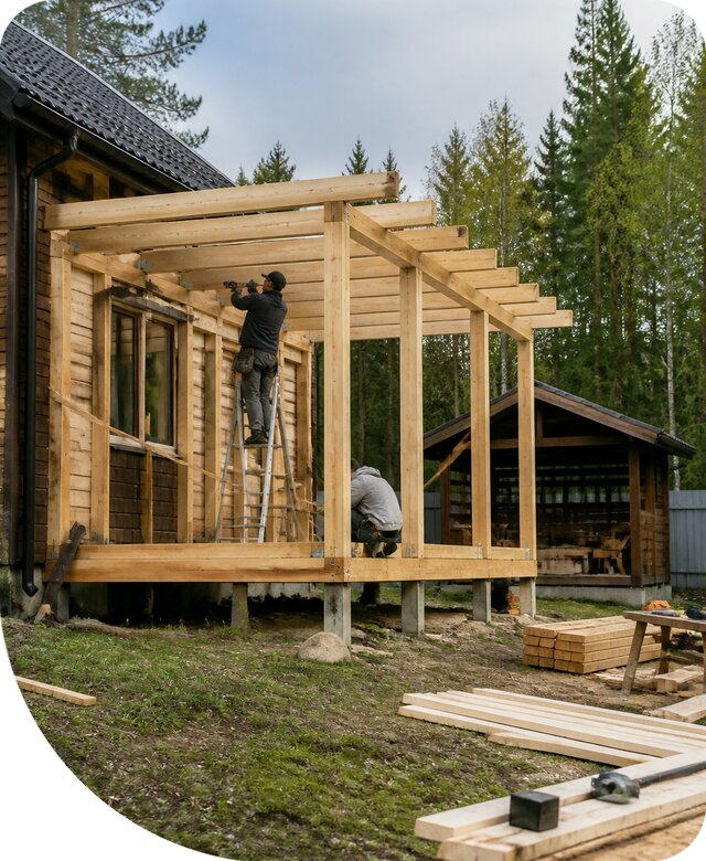 Строительство пристроек и построек на участке в Белорецке