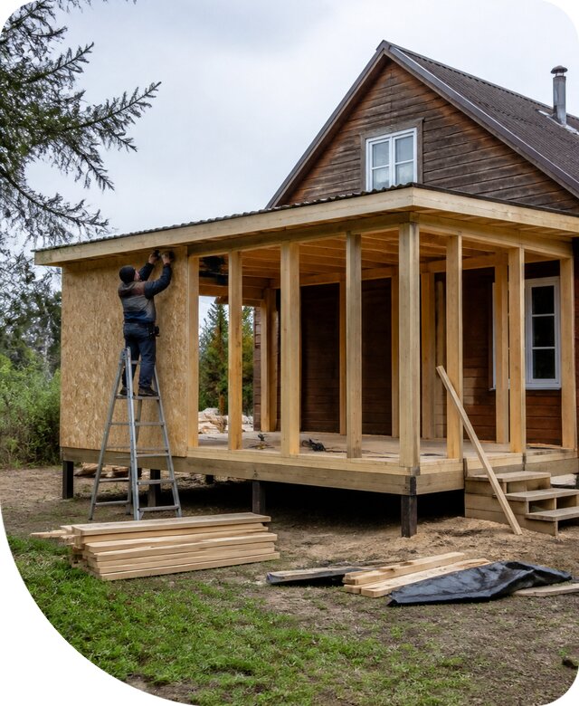 Пристройка веранды к дому в Белорецке под ключ с гарантией